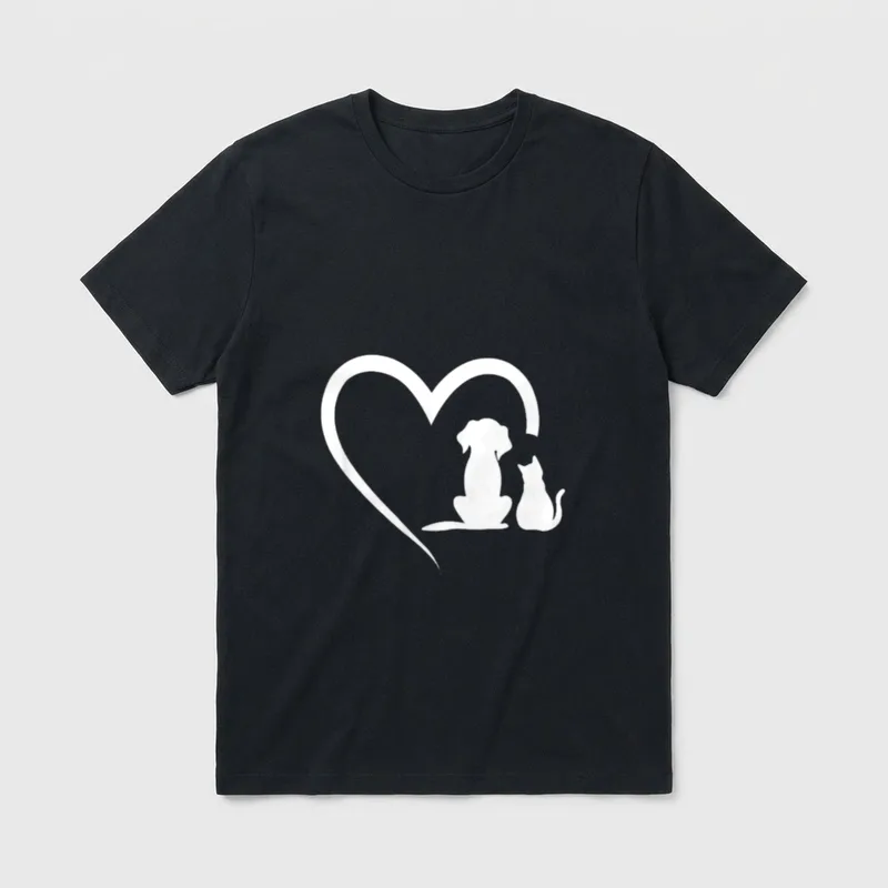 Dog owner and cat T-Shirt – Klassisches T-Shirt in Schwarz