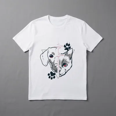 Hund Katze Herzschlag EKG Pfote T-Shirt – Klassisches T-Shirt in Schwarz