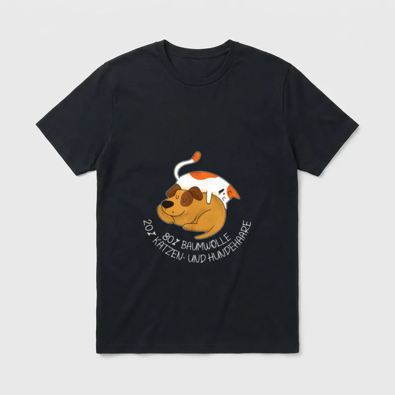 80% Baumwolle 20% Katzen T-Shirt – Klassisches T-Shirt in Schwarz