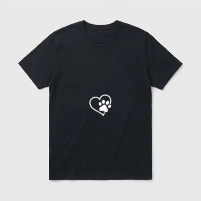 Herz mit Pfote für Hunde T-Shirt – Klassisches T-Shirt in Schwarz