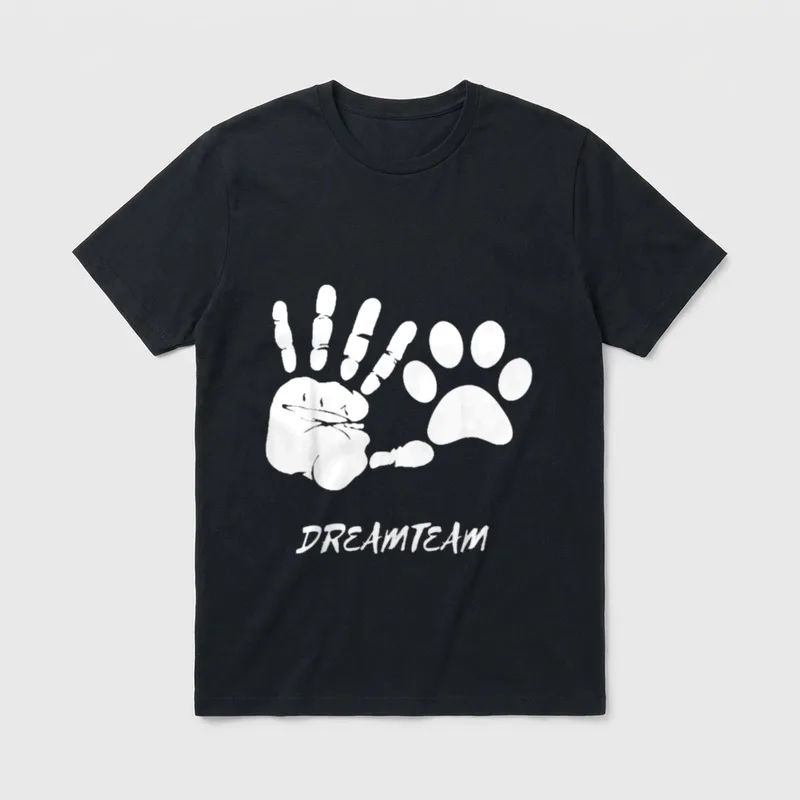 Dreamteam Hunde und Katze T-Shirt – Klassisches T-Shirt in Schwarz