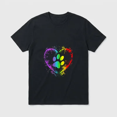 Katzen oder Hunde Pfote T-Shirt – Klassisches T-Shirt in Schwarz