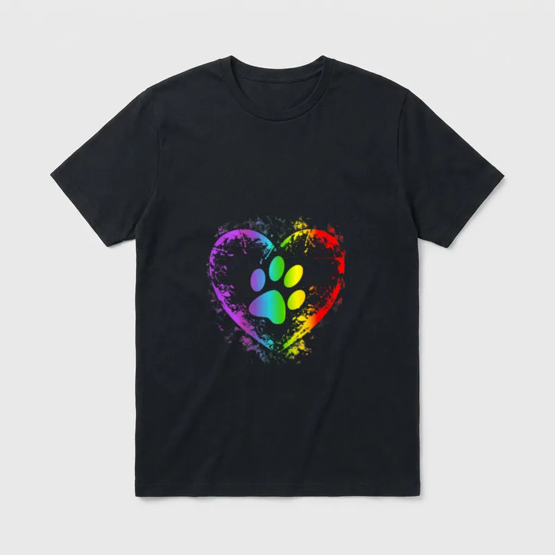 Katzen oder Hunde Pfote T-Shirt – Klassisches T-Shirt in Schwarz