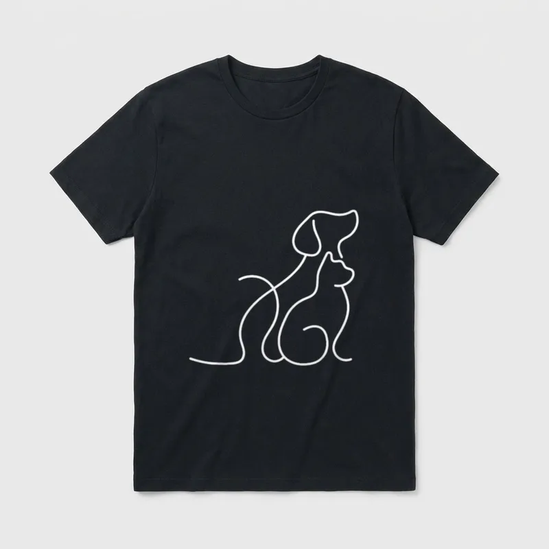 Herz für Hunde T-Shirt – Klassisches T-Shirt in Schwarz