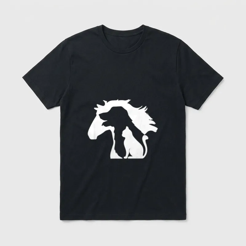 Pferd Hund & Katze T-Shirt – Klassisches T-Shirt in Schwarz