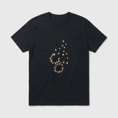 Pusteblume mit Katzen T-Shirt – Klassisches T-Shirt in Schwarz