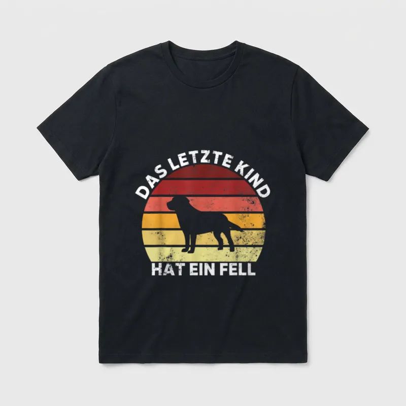 Das letzte Kind hat Hund & Katze T-Shirt – Klassisches T-Shirt in Schwarz
