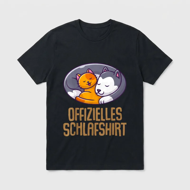 Offizielles Schlafshirt Pyjama Nachthemd T-Shirt – Klassisches T-Shirt in Schwarz