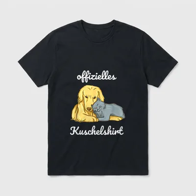 Offizielles Kuschelshirt Hund Katze T-Shirt – Klassisches T-Shirt in Schwarz