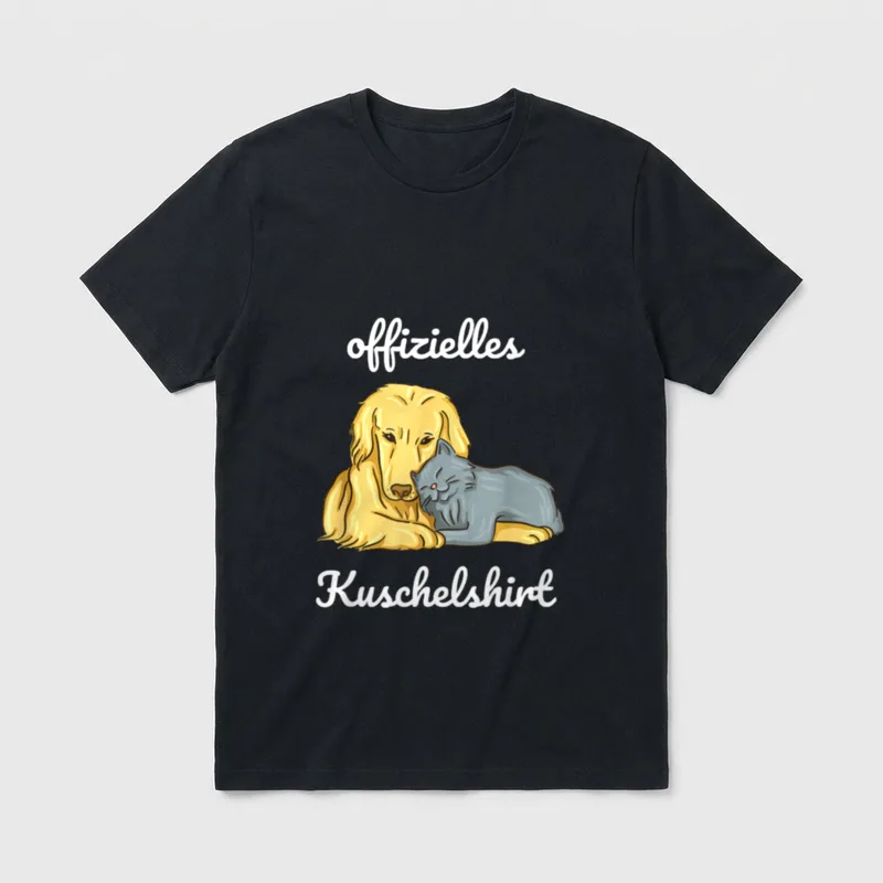 Offizielles Kuschelshirt Hund Katze T-Shirt – Klassisches T-Shirt in Schwarz