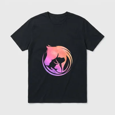 Aquarell Pferd Hunde Katzen T-Shirt – Klassisches T-Shirt in Schwarz