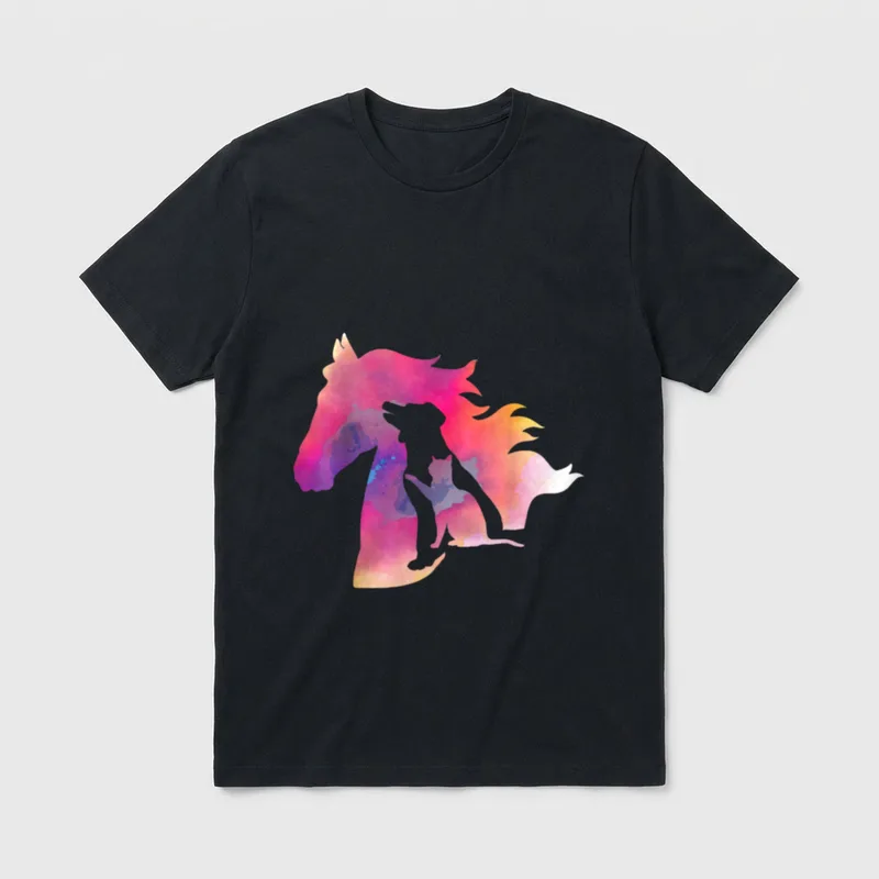 Hunde und Katzenpferd-Design Haustiere T-Shirt – Klassisches T-Shirt in Schwarz