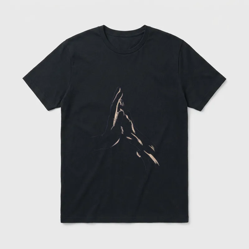 Pfote Menschenhand Hundeliebhaber Hundebesitzer T-Shirt – Klassisches T-Shirt in Schwarz