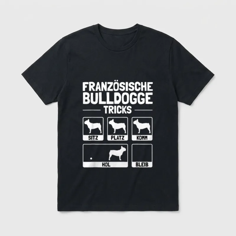 Lustiges Französische Bulldogge Hund T-Shirt – Klassisches T-Shirt in Schwarz