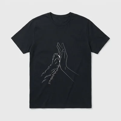 Pfote Menschenhand Hund Hunde T-Shirt – Klassisches T-Shirt in Schwarz