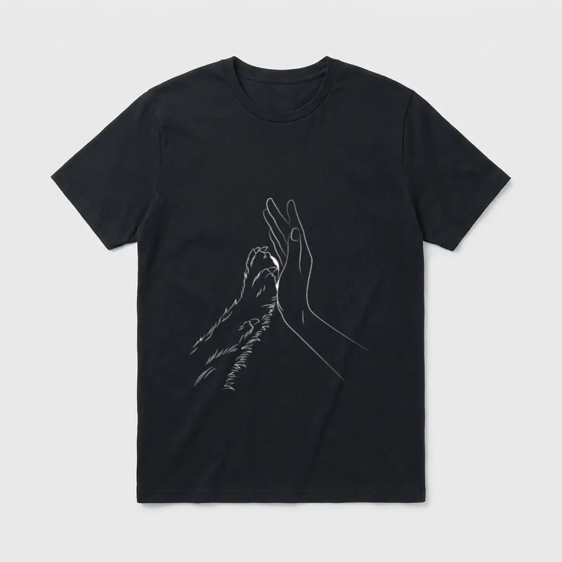 Pfote Menschenhand Hund Hunde T-Shirt – Klassisches T-Shirt in Schwarz