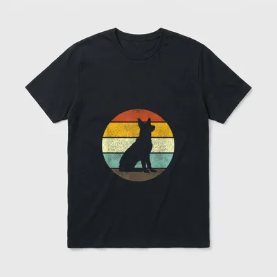 Retro Vintage German Shepherd T-Shirt – Klassisches T-Shirt in Schwarz