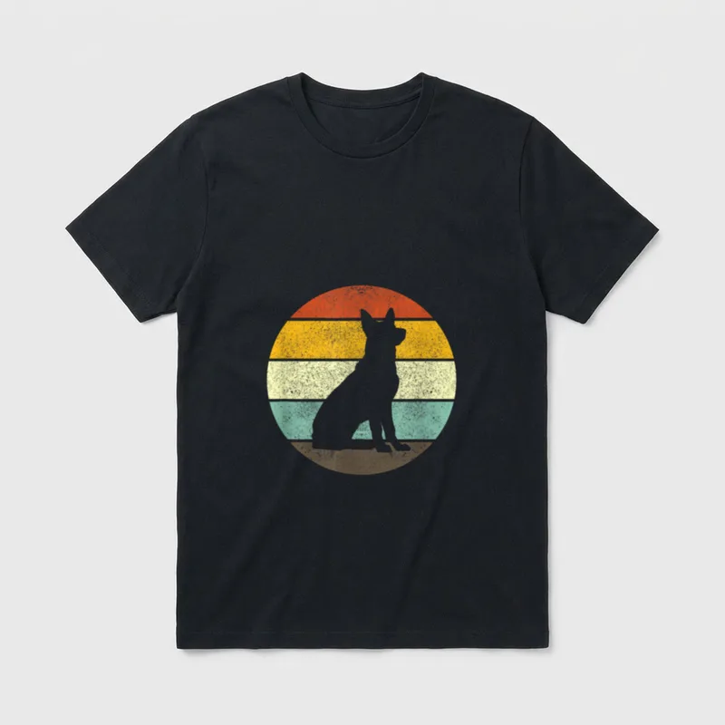 Retro Vintage German Shepherd T-Shirt – Klassisches T-Shirt in Schwarz