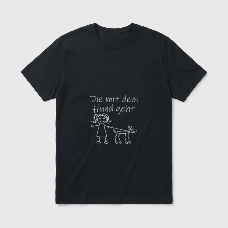 Die mit dem Hund geht T-Shirt – Klassisches T-Shirt in Schwarz