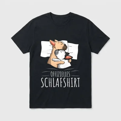 Offizielles Schlafshirt Französische Bulldogge T-Shirt – Klassisches T-Shirt in Schwarz