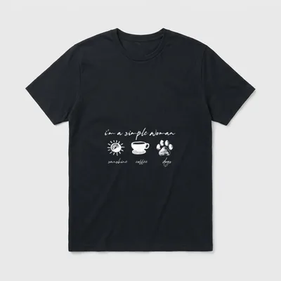 Einfache Frau Sonne Kaffee T-Shirt – Klassisches T-Shirt in Schwarz