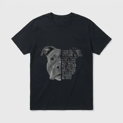 Pitbull Dog T-Shirt – Klassisches T-Shirt in Schwarz