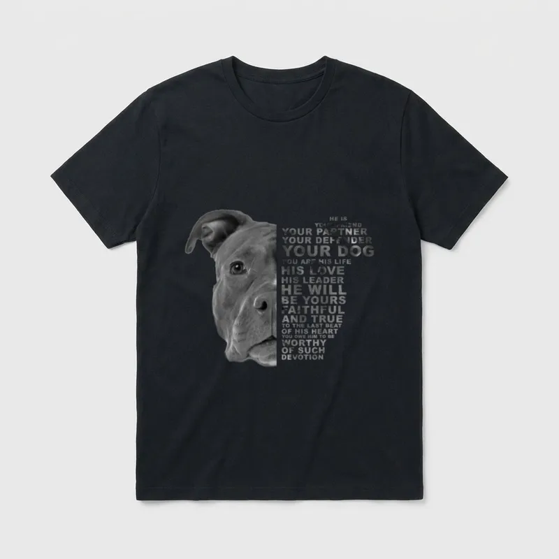 Pitbull Dog T-Shirt – Klassisches T-Shirt in Schwarz