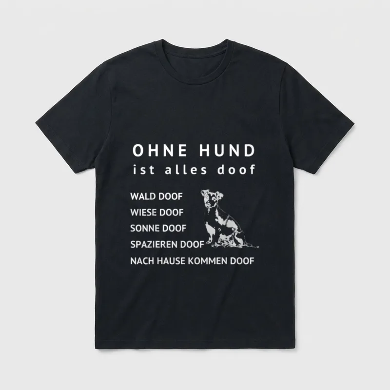 Ohne Hund ist alles T-Shirt – Klassisches T-Shirt in Schwarz