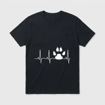 Hund Heartbeat für Hundefreunde T-Shirt – Klassisches T-Shirt in Schwarz