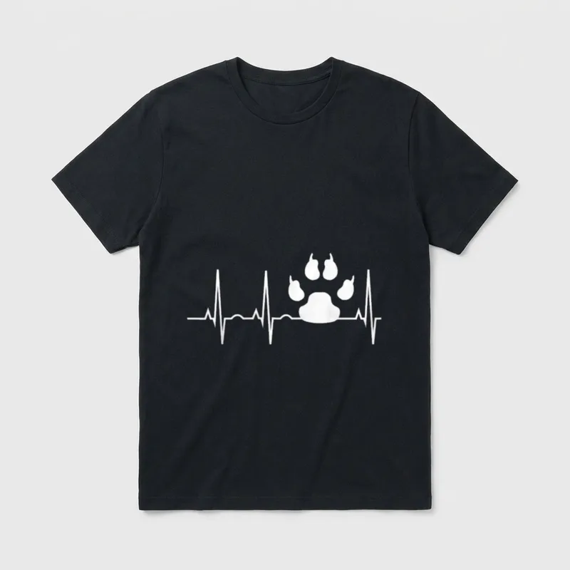 Hund Heartbeat für Hundefreunde T-Shirt – Klassisches T-Shirt in Schwarz