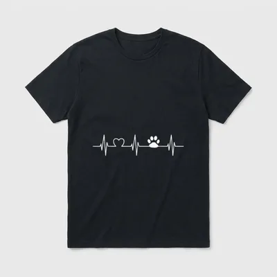 Herzschlag Pfote Hundepfote Frauchen T-Shirt – Klassisches T-Shirt in Schwarz