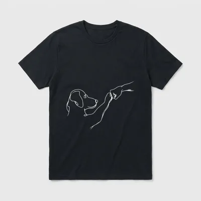 Hund und Menschen Schlagen T-Shirt – Klassisches T-Shirt in Schwarz
