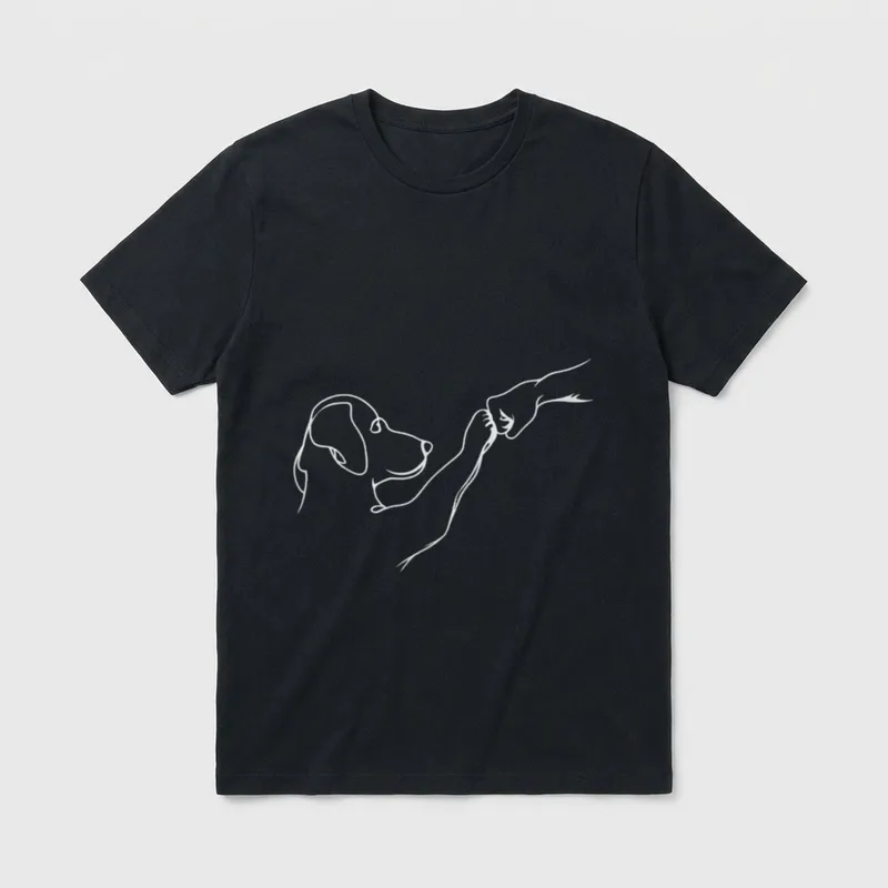 Hund und Menschen Schlagen T-Shirt – Klassisches T-Shirt in Schwarz
