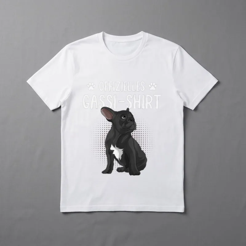 Offizielles Gassi Französische Bulldogge T-Shirt – Klassisches T-Shirt in Schwarz