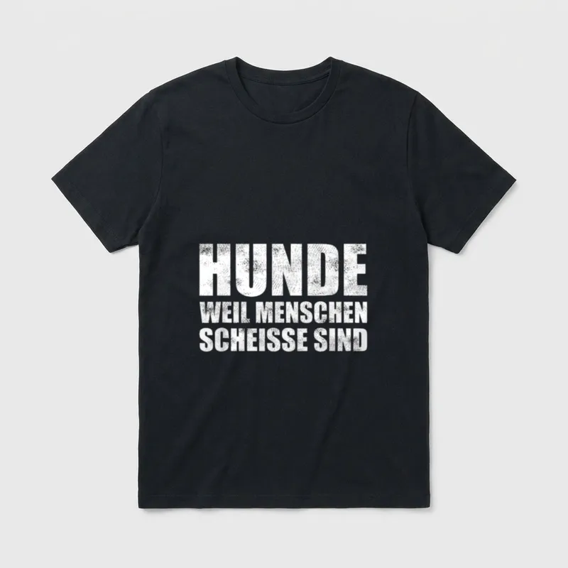Hunde weil Menschen scheisse T-Shirt – Klassisches T-Shirt in Schwarz