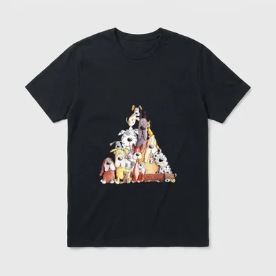 Bunter Hundehaufen I Hunde T-Shirt – Klassisches T-Shirt in Schwarz