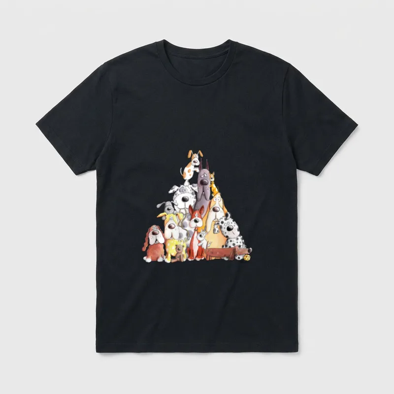 Bunter Hundehaufen I Hunde T-Shirt – Klassisches T-Shirt in Schwarz