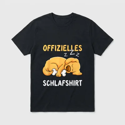 Offizielles Schlafshirt Hund Schlafanzug T-Shirt – Klassisches T-Shirt in Schwarz