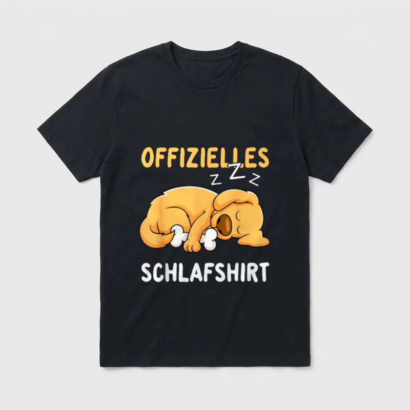 Offizielles Schlafshirt Hund Schlafanzug T-Shirt – Klassisches T-Shirt in Schwarz