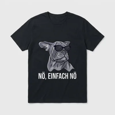 Französische Bulldogge Mit Sonnenbrille T-Shirt – Klassisches T-Shirt in Schwarz