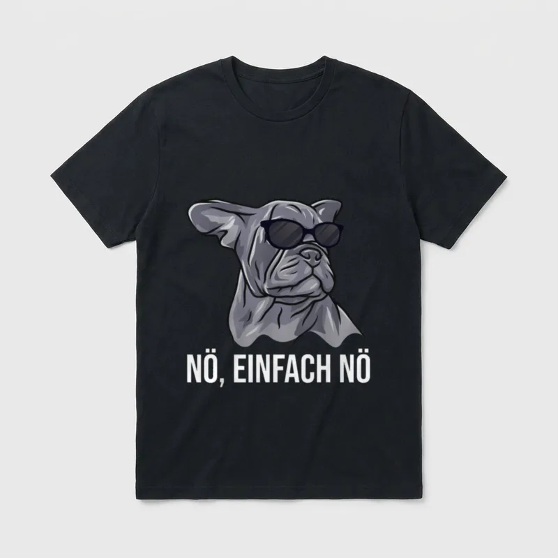 Französische Bulldogge Mit Sonnenbrille T-Shirt – Klassisches T-Shirt in Schwarz