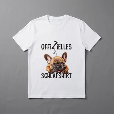 Französische Bulldogge Offizielles Schlafshirt T-Shirt 0080 – Klassisches T-Shirt in Schwarz
