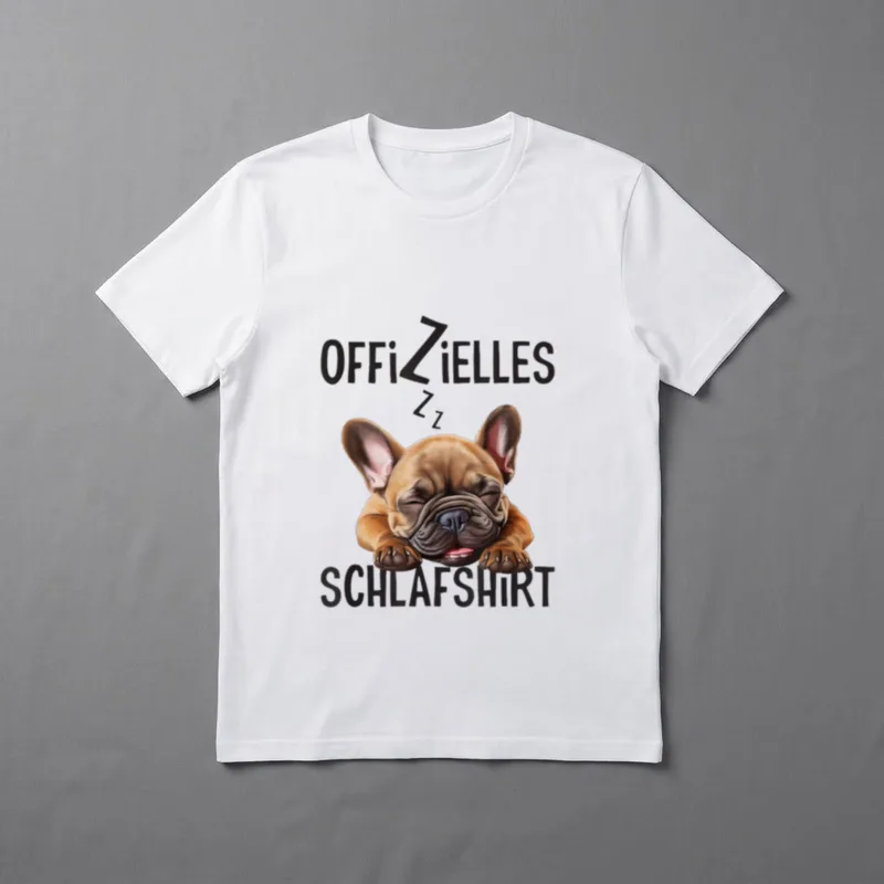 Französische Bulldogge Offizielles Schlafshirt T-Shirt 0080 – Klassisches T-Shirt in Schwarz