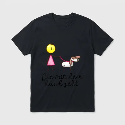 Die Mit Dem Hund T-Shirt 0085 – Klassisches T-Shirt in Schwarz