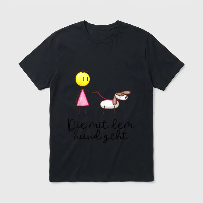 Die Mit Dem Hund T-Shirt 0085 – Klassisches T-Shirt in Schwarz
