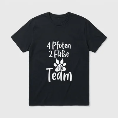 Vier Pfoten zwei Füße Lustige Hundesprüche T-Shirt – Klassisches T-Shirt in Schwarz