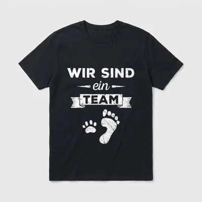 Wir sind ein Team T-Shirt – Klassisches T-Shirt in Schwarz