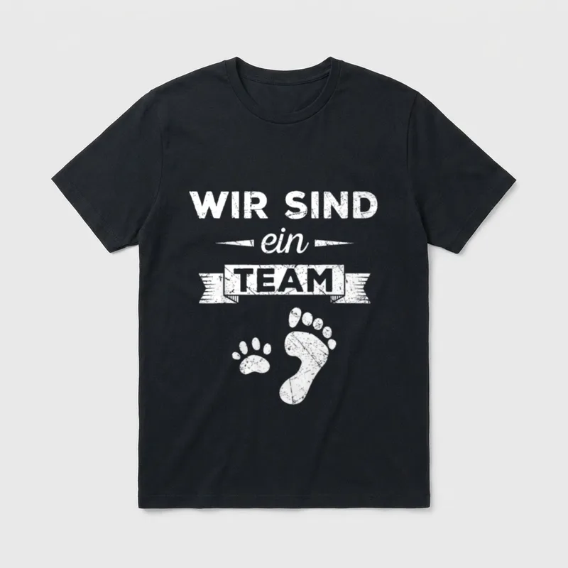 Wir sind ein Team T-Shirt – Klassisches T-Shirt in Schwarz