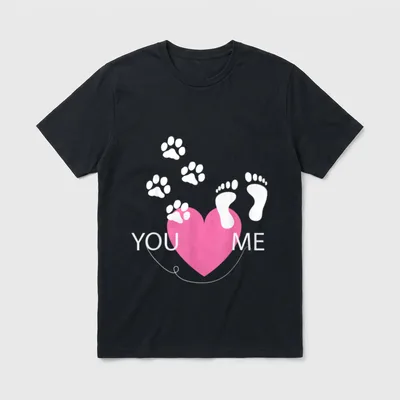 Hunde Liebhaber Pfote Fußabdruck T-Shirt – Klassisches T-Shirt in Schwarz