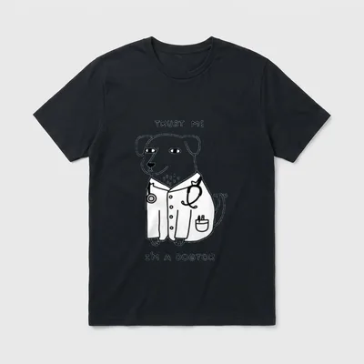 Lustiger Hund mit Aufschrift T-Shirt – Klassisches T-Shirt in Schwarz
